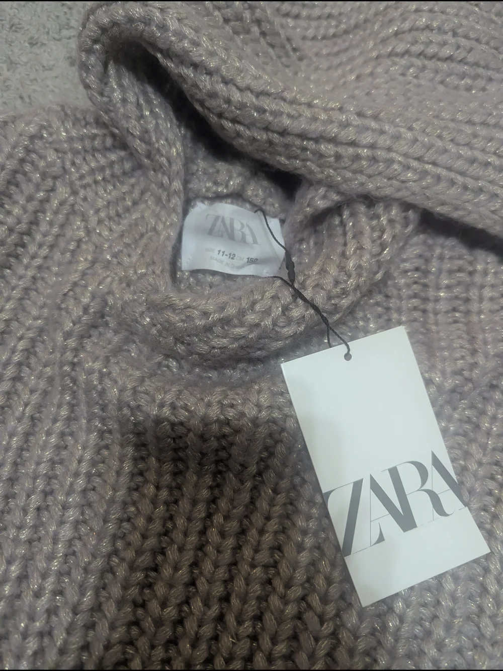 Zara Ribbed Hooded Turtleneck Sweater in Taupe